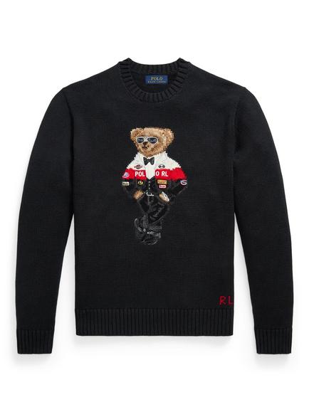 Ralph Lauren Holiday Bear Knit with Cashmere Jumper, Polo Black, Polo Black