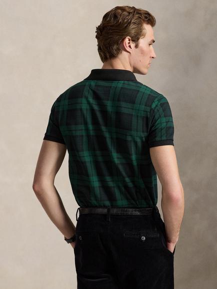 Polo Ralph Lauren Blackwatch Mesh Polo Shirt, Blackwatch Plaid - view 2, Blackwatch Plaid