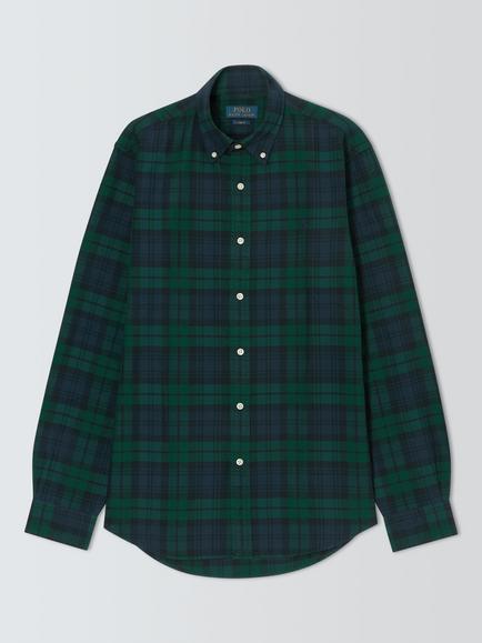 Ralph Lauren Cotton Check Oxford Shirt, 6841 Navy/Green Mul, 6841 Navy/Green Mul
