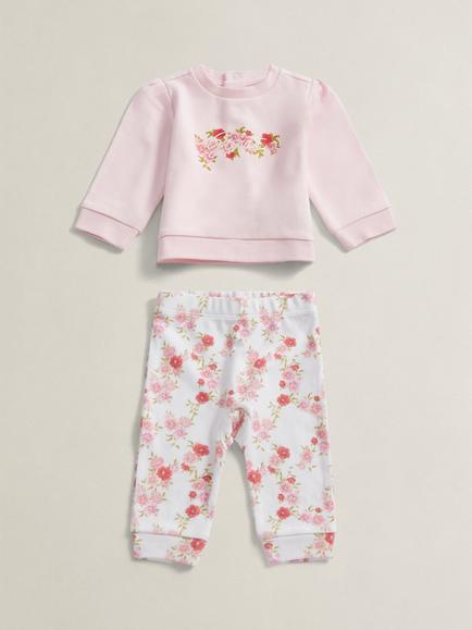 GANT Kids' Puff Sleeve Sweatshirt and Leggings Set, Light Pink/Multi, Light Pink/Multi