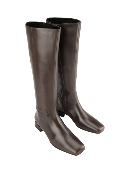 Vagabond Shoemakers Mona Leather Knee High Boots, Chocolate - view 2, Chocolate