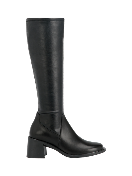 Vagabond Shoemakers Vega Leather Block Heel Knee High Boots, Black, Black
