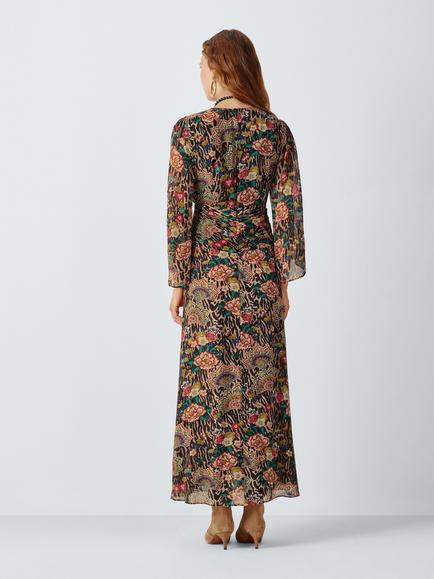 John Lewis x RIXO Ivara Floral Print Maxi Dress, Natural/Multi - view 2, Natural/Multi