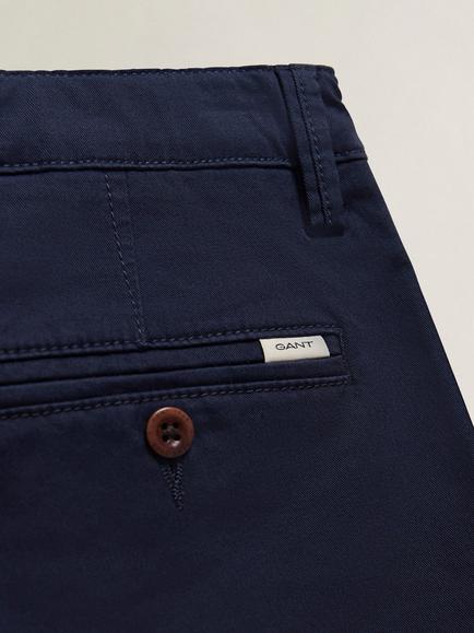 GANT Kids' Cotton Blend Chino Shorts, Marine Blue - view 2, Marine Blue