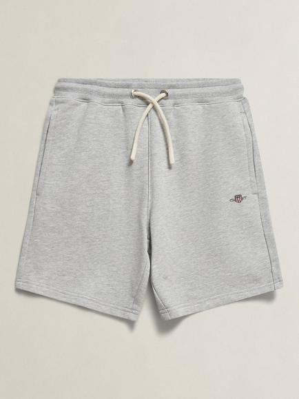 GANT Kids' Shield Drawstring Sweat Shorts, Grey Melange, Grey Melange