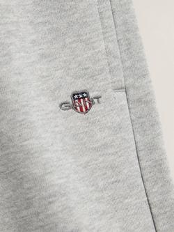 GANT Kids' Shield Drawstring Sweat Shorts, Grey Melange - view 2, Grey Melange