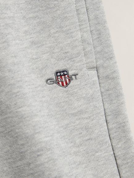 GANT Kids' Shield Drawstring Sweat Shorts, Grey Melange - view 2, Grey Melange