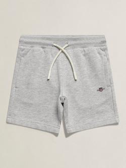 GANT Kids' Drawstring Sweat Shorts, Grey Melange, Grey Melange