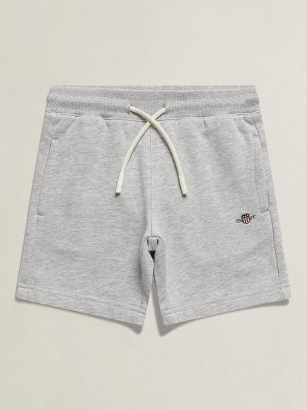 GANT Kids' Drawstring Sweat Shorts, Grey Melange, Grey Melange