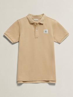 GANT Kids' Badge Short Sleeve Polo Shirt, Oat Beige