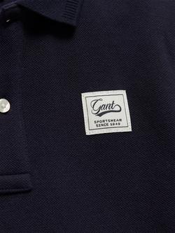 GANT Kids' Badge Short Sleeve Polo Shirt - view 2, Evening Blue