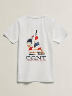 GANT Kids' Coastal Graphic Short Sleeve T-Shirt , White - view 2, White