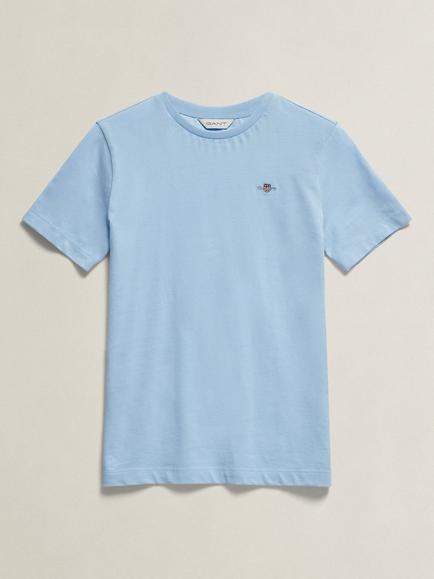 GANT Kids' Shield Short Sleeve T-Shirt, Sky Blue, Sky Blue