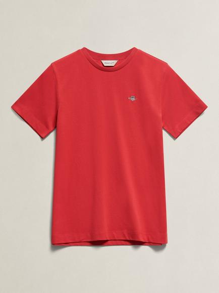 GANT Kids' Shield Pure Cotton Short Sleeve T-Shirt, Rose Red