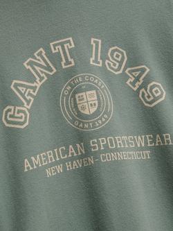 GANT Kids' Collegiate Logo Hoodie, Ceramic Grey - view 2, Ceramic Grey
