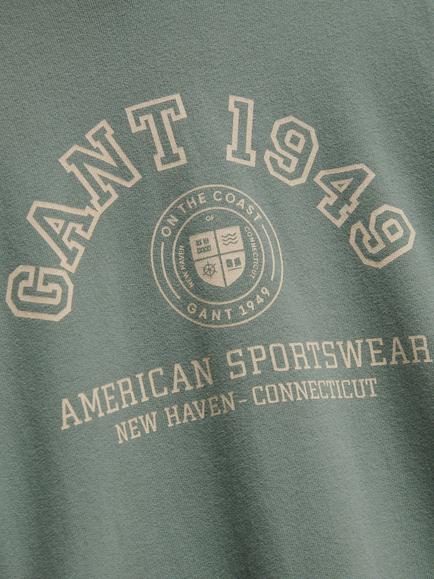 GANT Kids' Collegiate Logo Hoodie, Ceramic Grey - view 2, Ceramic Grey