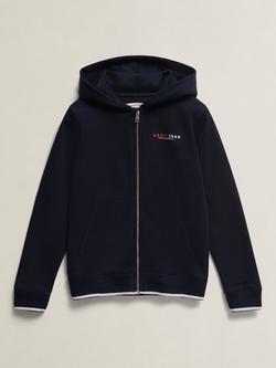 GANT Kids' Collegiate Graphic Full Zip Hoodie, Evening Blue, Evening Blue