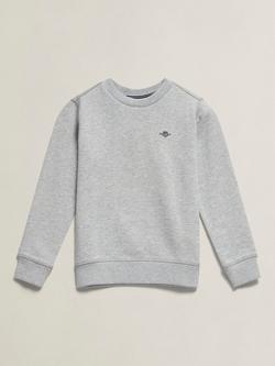 GANT Kids' Crew Neck Sweatshirt, Grey Melange