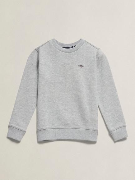 GANT Kids' Crew Neck Sweatshirt, Grey Melange