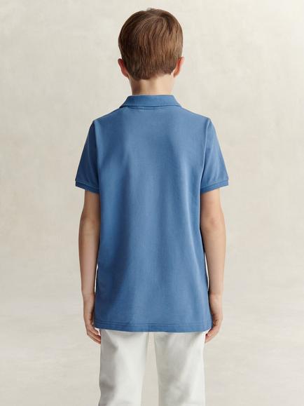 GANT Kids' Short Sleeve Polo Shirt, Salty Sea - view 2, Salty Sea