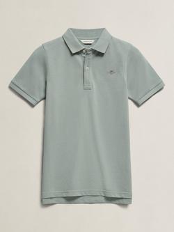 GANT Kids' Short Sleeve Polo Shirt, Ceramic Grey, Ceramic Grey