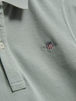 GANT Kids' Short Sleeve Polo Shirt, Ceramic Grey - view 2, Ceramic Grey