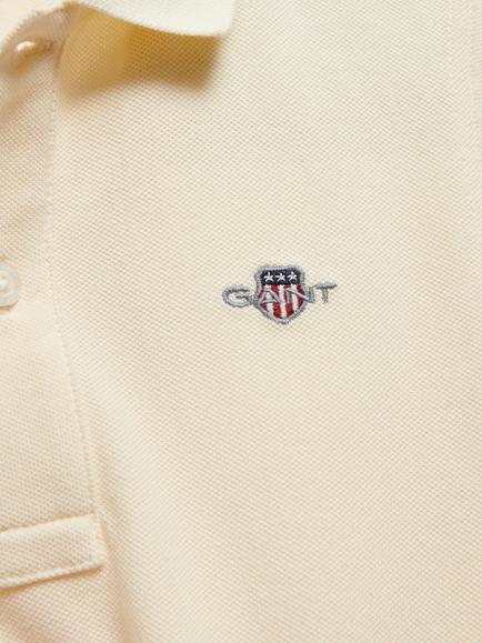GANT Kids' Short Sleeve Polo Shirt, Creamed White - view 2, Creamed White