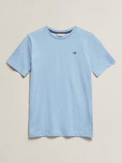 GANT Kids' Short Sleeve T-Shirt, Sky Blue, Sky Blue