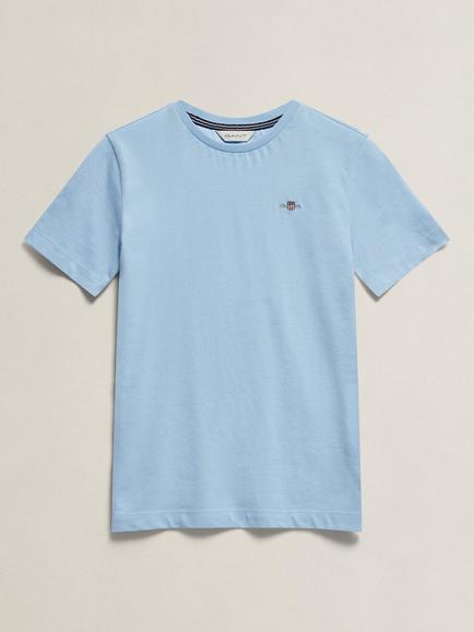 GANT Kids' Short Sleeve T-Shirt, Sky Blue, Sky Blue