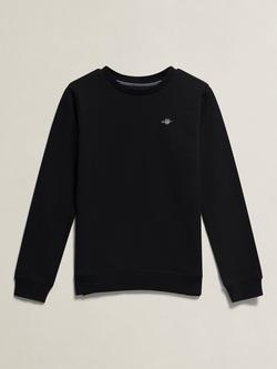 GANT Kids' Shield Crew Neck Sweatshirt, Black