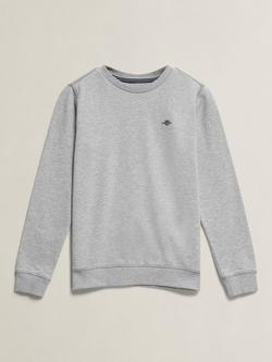 GANT Kids' Shield Crew Neck Sweatshirt, Grey Melange