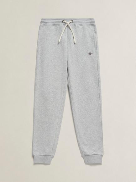 GANT Kids' Cotton Blend Drawstring Joggers, Grey Melange, Grey Melange