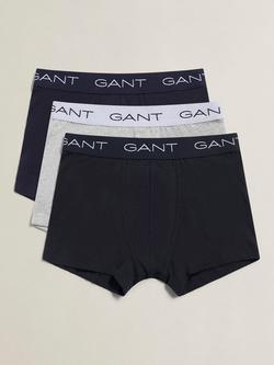 GANT Kids Boxer Briefs, Pack of 3, Black, Black