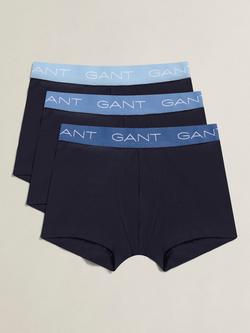 GANT Kids' Contrast Band Boxer Briefs, Pack of 3, Evening Blue, Evening Blue