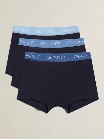 GANT Kids' Contrast Band Boxer Briefs, Pack of 3, Evening Blue, Evening Blue