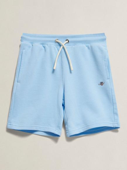 GANT Kids' Shield Drawstring Sweat Shorts, Sky Blue