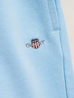 GANT Kids' Shield Drawstring Sweat Shorts, Sky Blue - view 2, Sky Blue