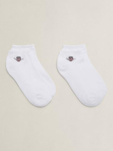 GANT Kids' Shield Low Cut Trainer Socks, Pack of 2, White