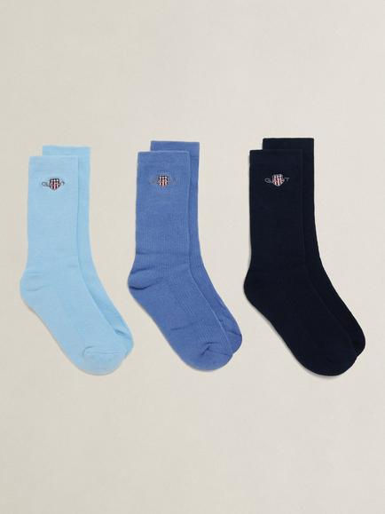 GANT Shield Socks, Pack of 3, Blue Multi, Blue Multi