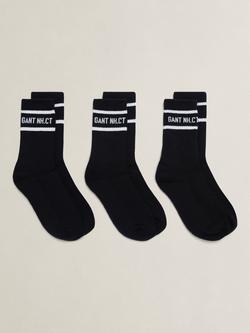 GANT Kids' Stripe Socks, Pack of 3, Black, Black