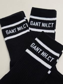 GANT Kids' Stripe Socks, Pack of 3, Black - view 2, Black