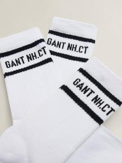 GANT Kids' Stripe Socks, Pack of 3, White - view 2, White