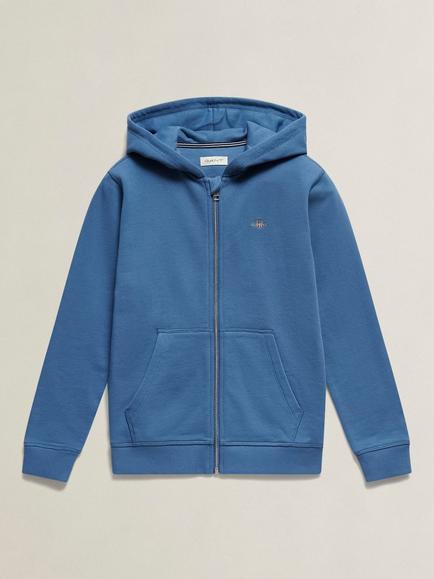 GANT Kids' Shield Full Zip Hoodie, Salty Sea