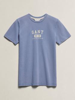 GANT Kids' Graphic Short Sleeve T-Shirt, Faded Denim