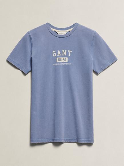 GANT Kids' Graphic Short Sleeve T-Shirt, Faded Denim