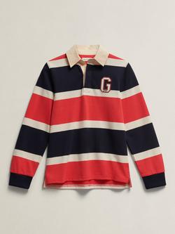 GANT Kids' Long Sleeve Rugby Polo Shirt, Multi, Multi