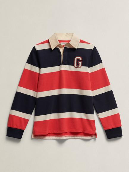 GANT Kids' Long Sleeve Rugby Polo Shirt, Multi, Multi
