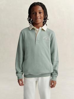 GANT Kids' American Sportswear Graphic Rugby Polo Shirt, Ceramic Grey, Ceramic Grey