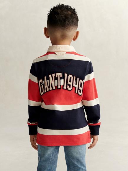 GANT Kids' Long Sleeve Polo Shirt, Multi - view 2, Multi