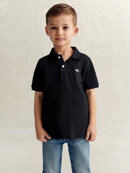 GANT Kids' Short Sleeve Polo Shirt, Black